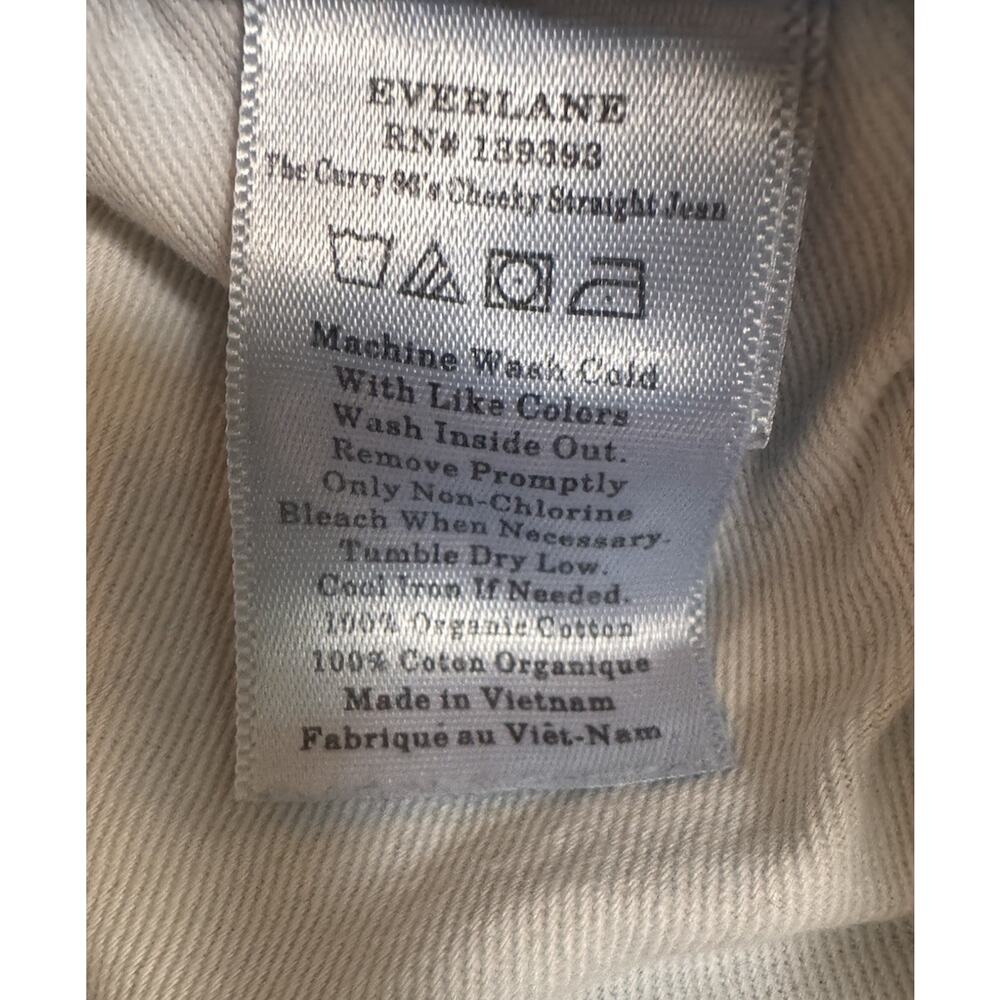 Everlane Sz 29 Curvy 90's Cheeky Straight Jeans Button Fly Organic Sustainable - Picture 7 of 7